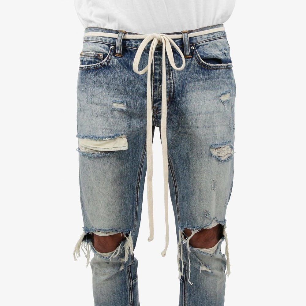 NEW NWT MNML Elongated Drawcord Belt Natural